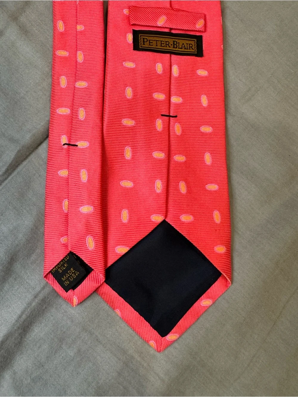 Men's Hot Pink Oval Dot Silk Tie